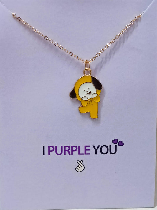 Cute BTS Chimmy Character Necklace (Golden)